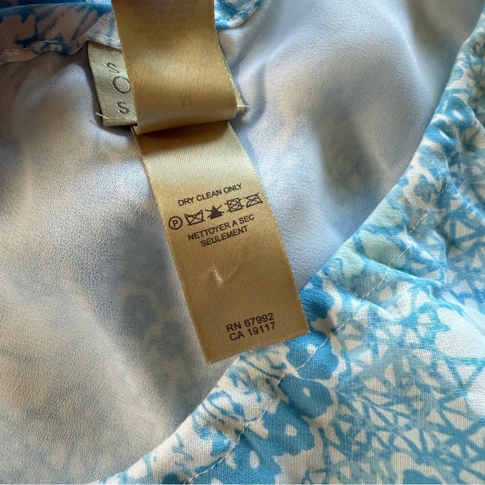 Sigrid Olsen Sport Floral Flowy Lined Blue White Rayon Maxi Skirt A-Line M - Picture 6 of 7